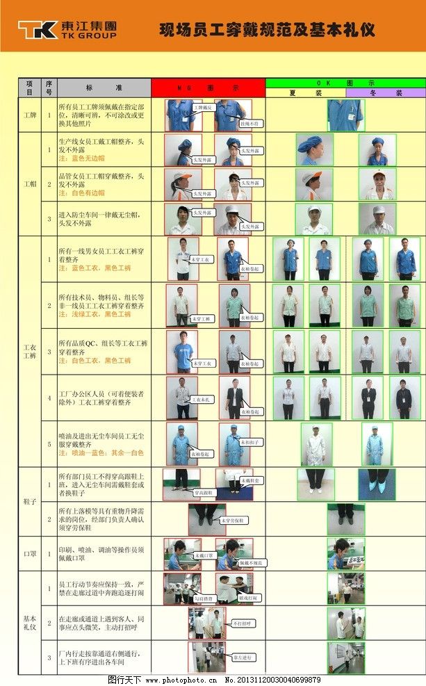 工衣工作服着装规图片